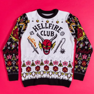 Stranger Things Hellfire Fairisle Knitted Jumper