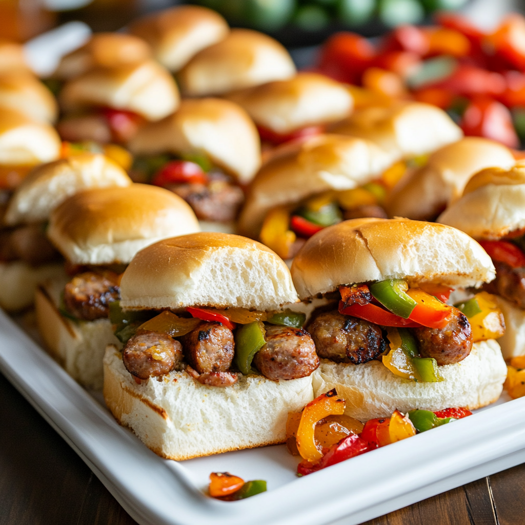 Spicy Sausage and Pepper Sliders