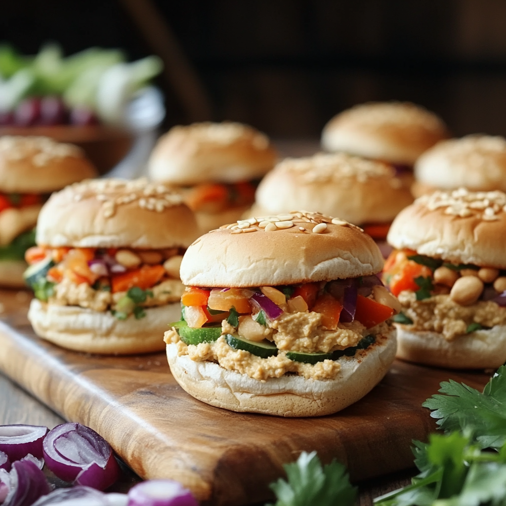 Veggie Hummus Sliders