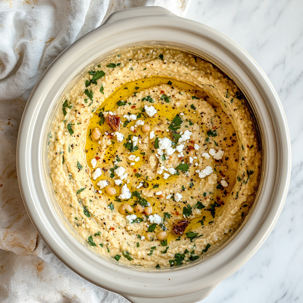 Crockpot Mediterranean Hummus Dip