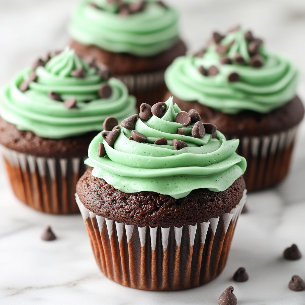 Mint Chocolate Chip Cupcakes
