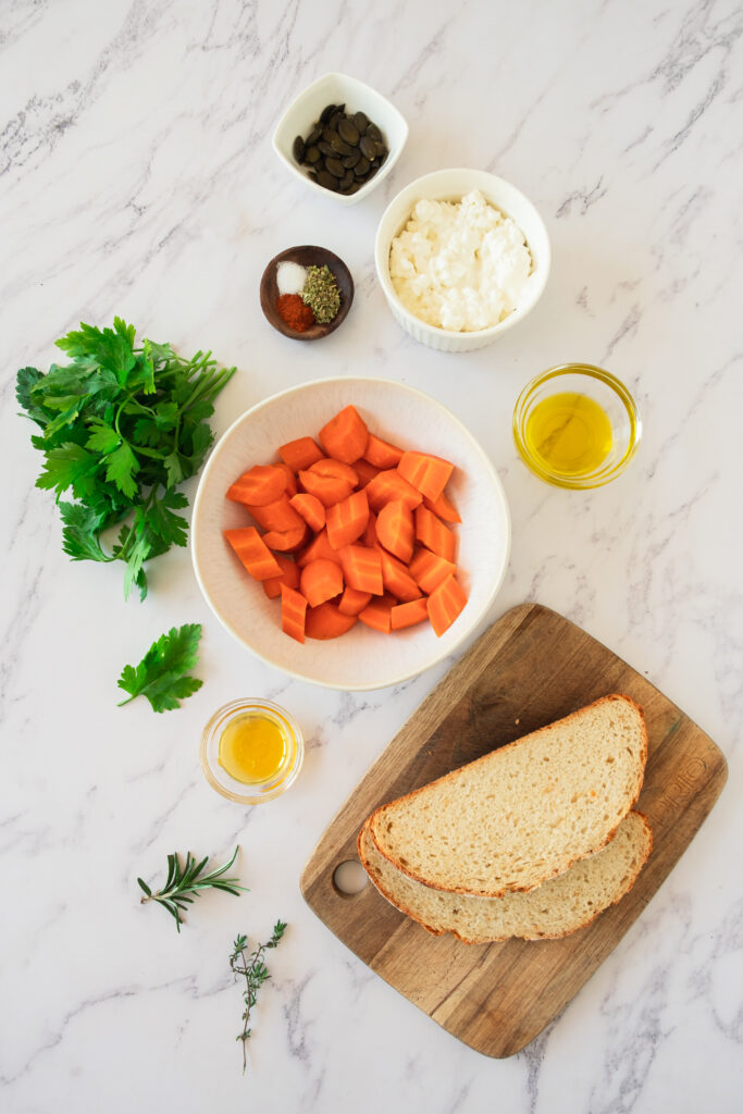 Honey Carrots Toast Ingredients