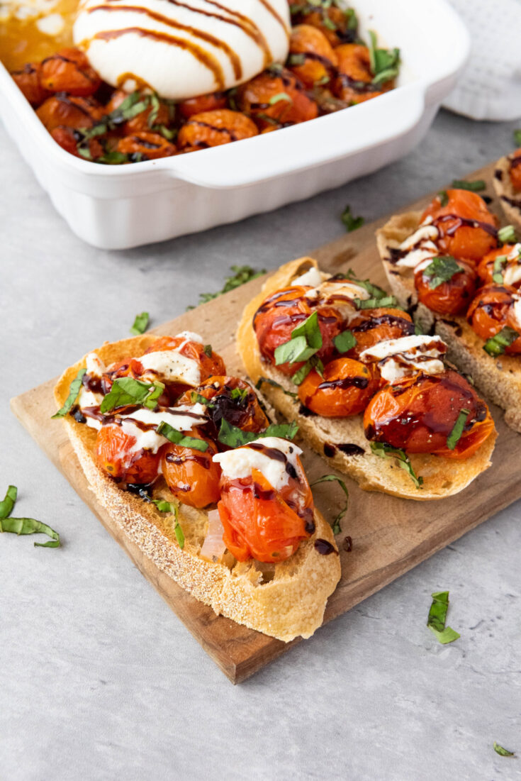 Roasted Tomato Burrata Bruschetta