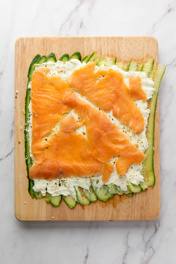 Layer of smoked salmon