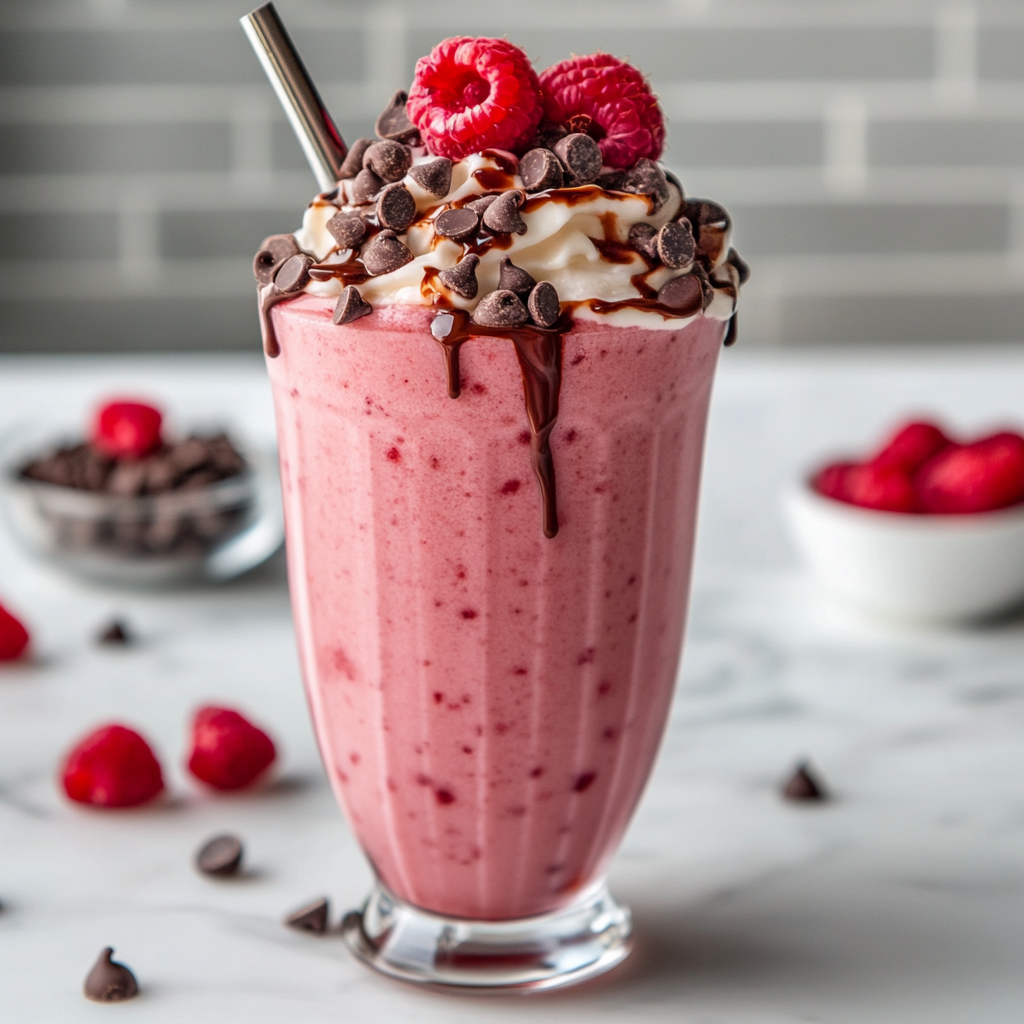 Raspberry Chocolate Chip Milkshake