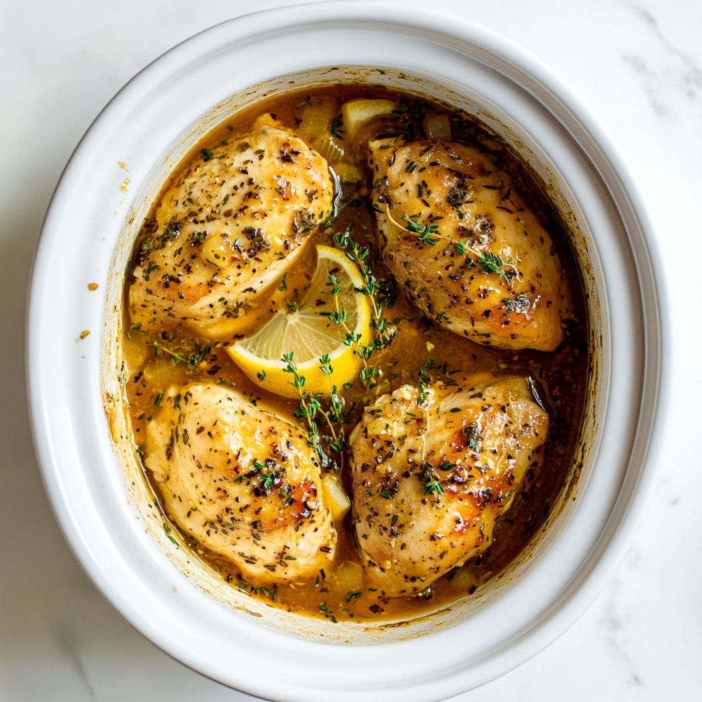 Crockpot Lemon Garlic Chicken