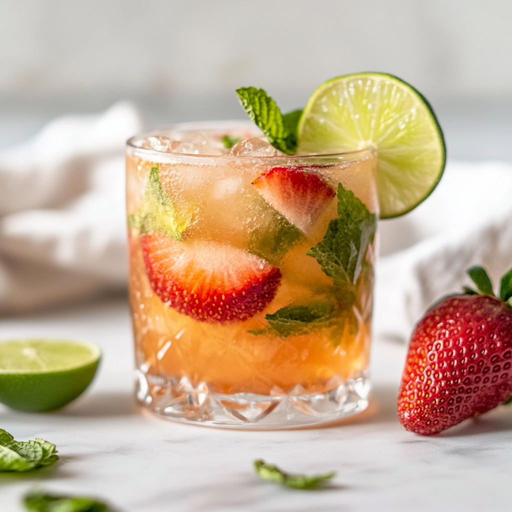 Strawberry Lime Vodka Smash