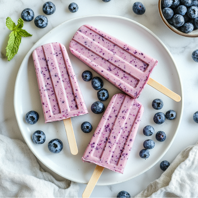 Blueberry Yogurt Popsicles