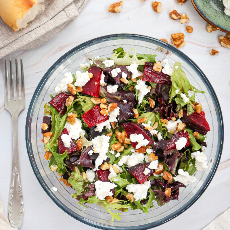 Goat Cheese Salad with Roasted Beetroot
