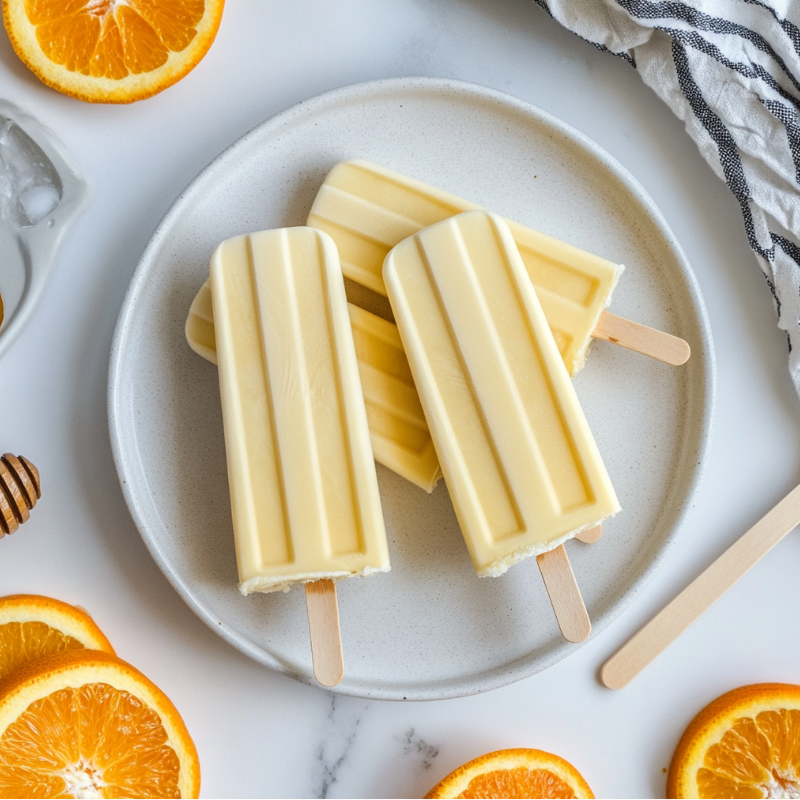 Orange Creamsicle Popsicles