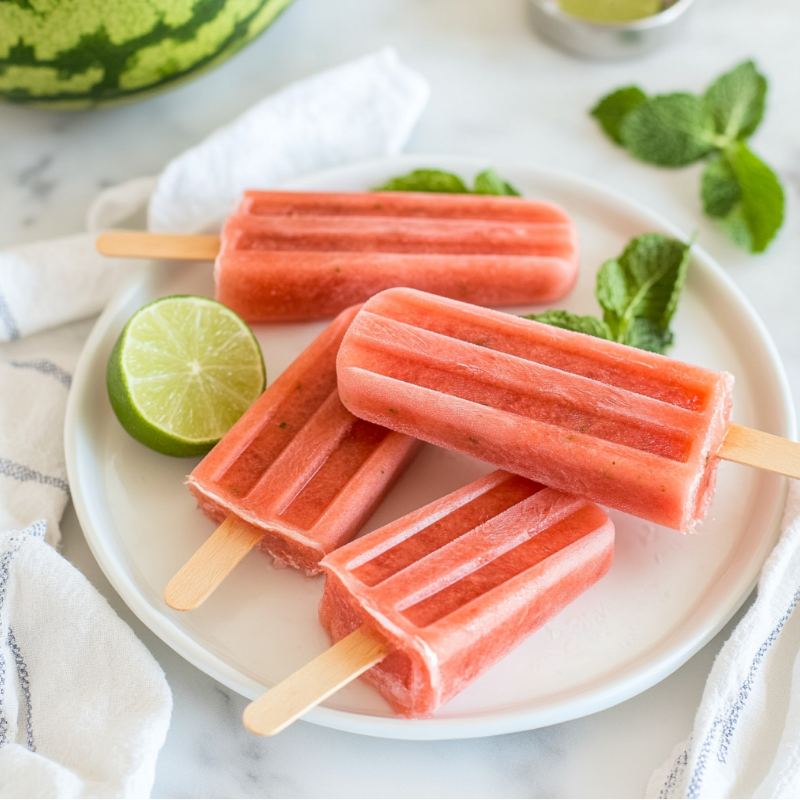 Watermelon Mint Popsicles