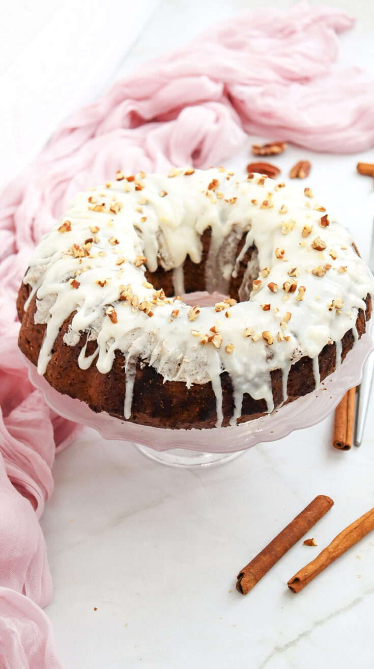 Carrot Cinnamon Bundt Cake with Cream Cheese Frosting