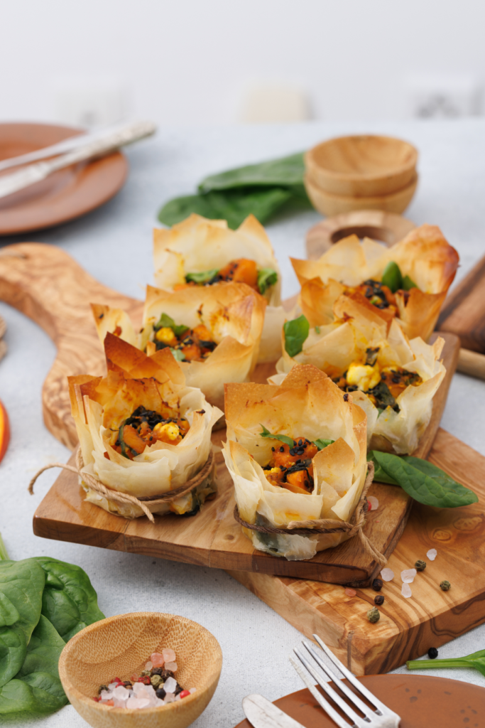 Pumpkin Feta Phyllo Cups
